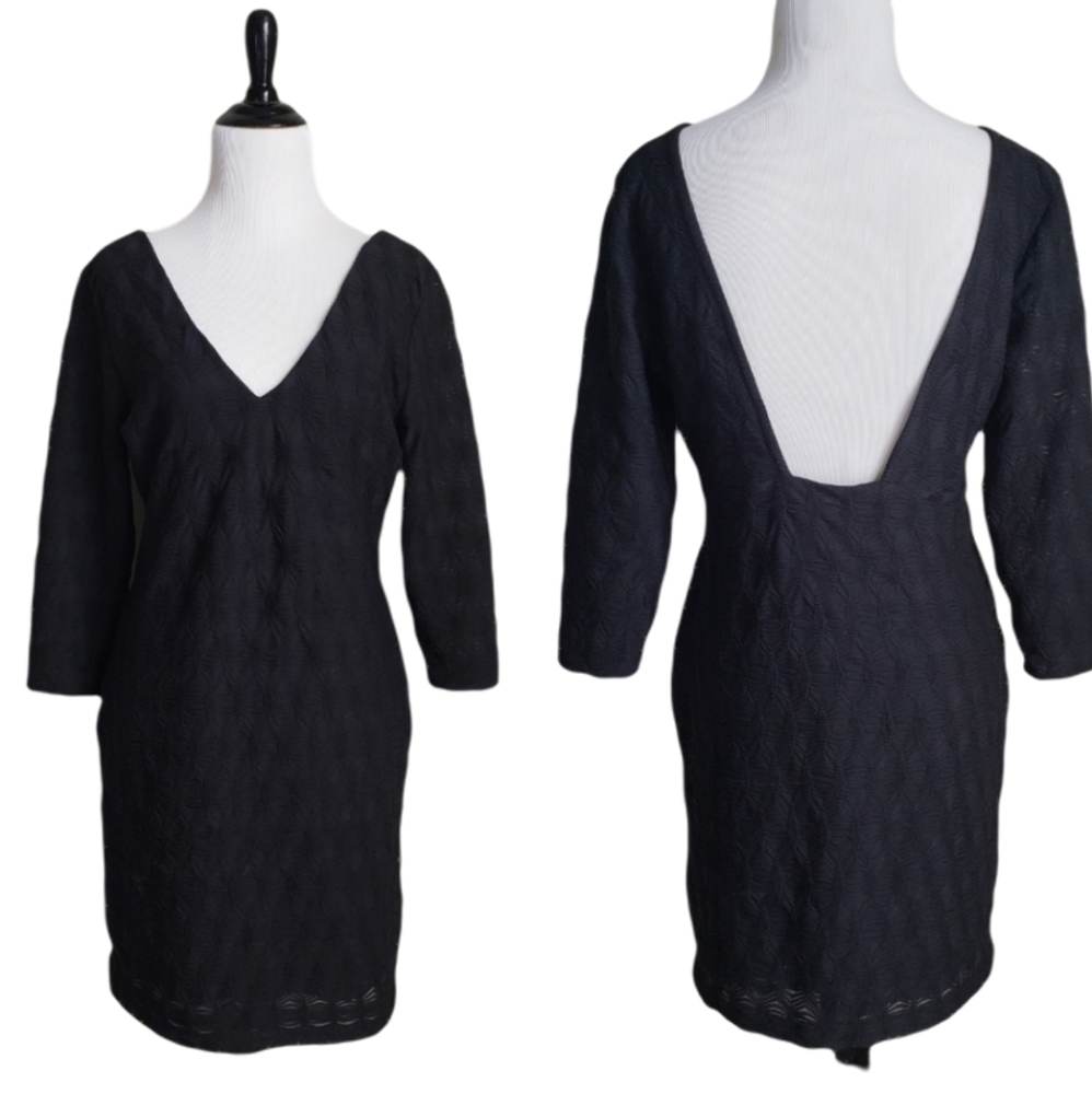 H&M Black ruched bodycon dress